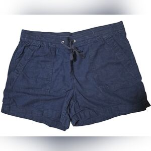 Nautica Women’s Linen Blend Pull-On Shorts – XL Navy Seas, Comfy & Classic